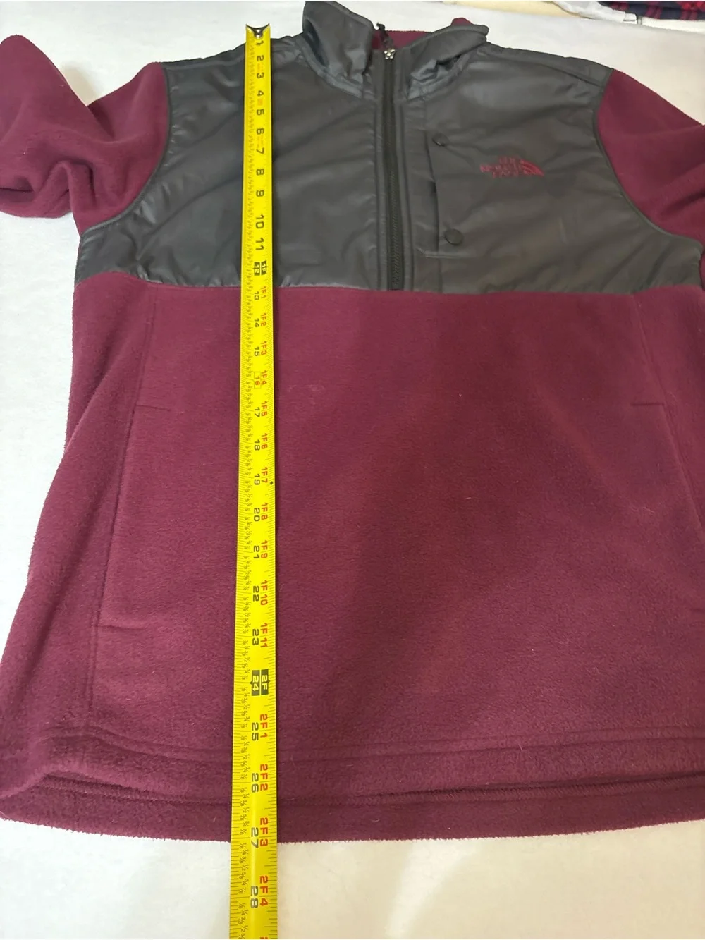 The North Face Men’s Retro Denali Hooded Jacket — Burgundy/Black S